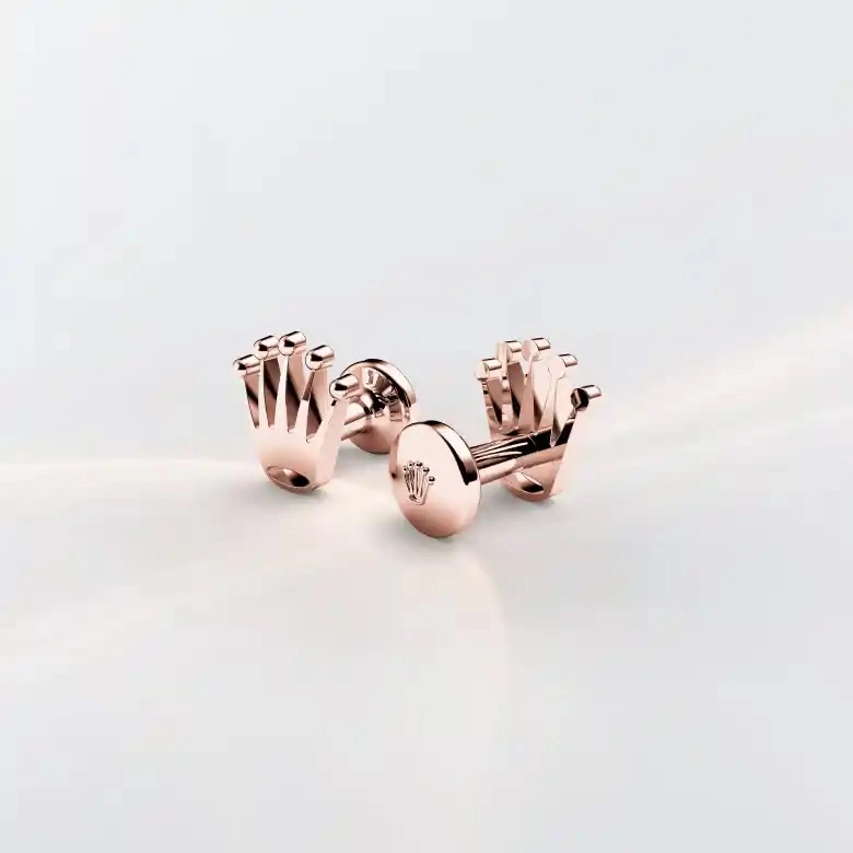 Rolex Boutons de manchette Couronne en or Everose, A1015 chez Goldfinger