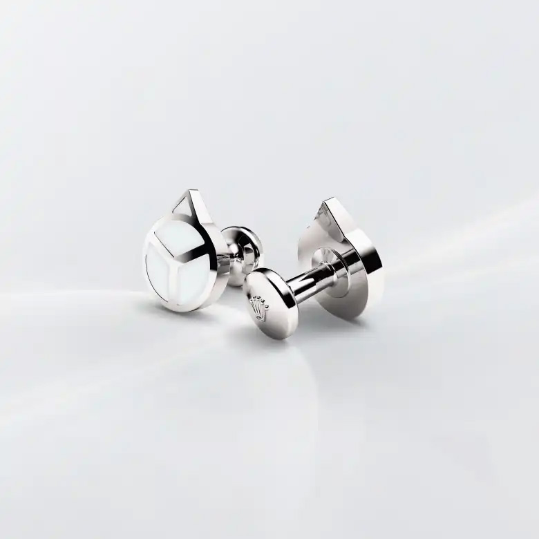 Rolex ‘Hand’ cufflinks in white gold, A1029 at Goldfinger