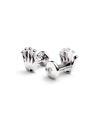 Rolex ‘Crown’ cufflinks, white gold, A1019 | Goldfinger