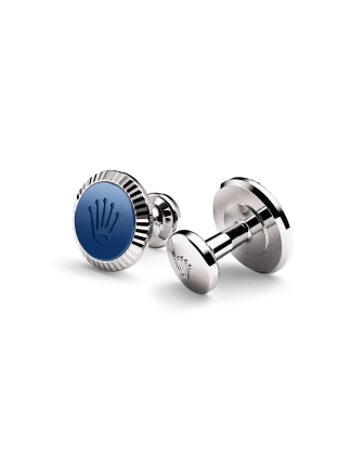 Rolex ‘Fluted’ cufflinks in white gold , A1039 | Goldfinger