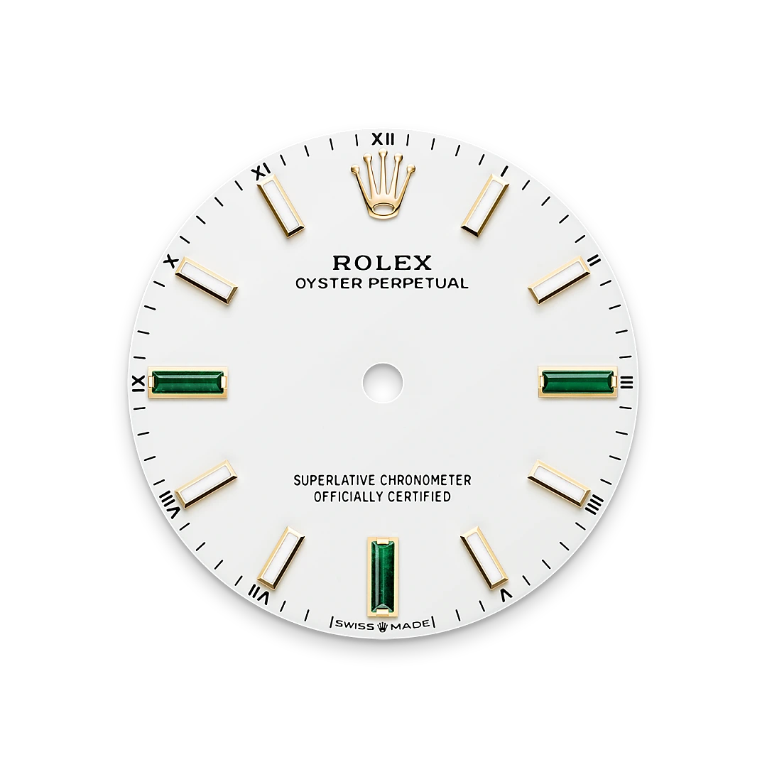 Rolex Oyster Perpetual 34 in yellow gold with a White dial, domed  bezel, and Oyster bracelet, m124208-0002 - Goldfinger