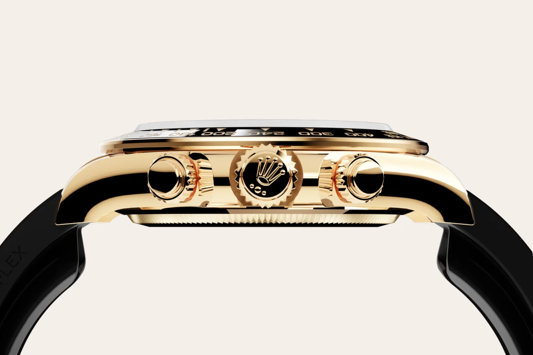 Rolex Cosmograph Daytona in yellow gold with Intense black and champagne-colour dial, and Oysterflex bracelet, m126518ln-0004 - Goldfinger Rolex Cosmograph Daytona in yellow gold with Intense black and champagne-colour dial, and Oysterflex bracelet, m126518ln-0004 - Goldfinger