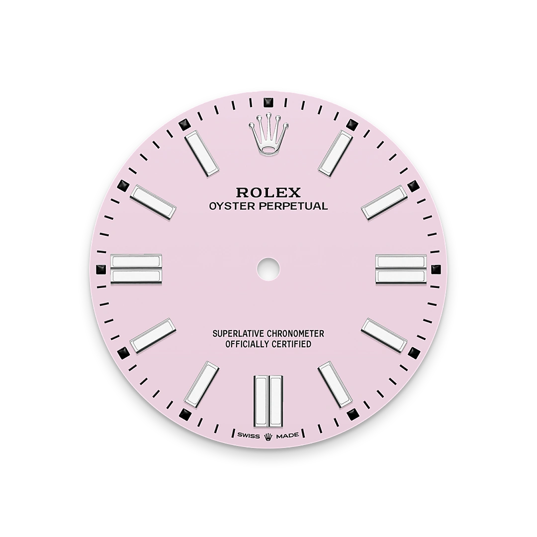 Rolex Oyster Perpetual 41 in Oystersteel with a Candy pink dial, domed  bezel, and Oyster bracelet, m134300-0013 - Goldfinger