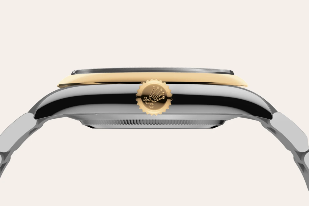 Rolex Oyster Perpetual 41 in Oystersteel and Oystersteel and yellow gold with a Slate dial, domed bezel, and Oyster bracelet, m134303-0001 - Goldfinger Rolex Oyster Perpetual 41 in Oystersteel and Oystersteel and yellow gold with a Slate dial, domed bezel, and Oyster bracelet, m134303-0001 - Goldfinger