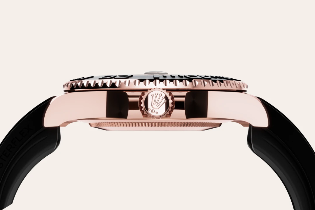 Rolex Yacht-Master 37 en or Everose, cadran noir et bracelet Oysterflex, m268655-0017 - Goldfinger