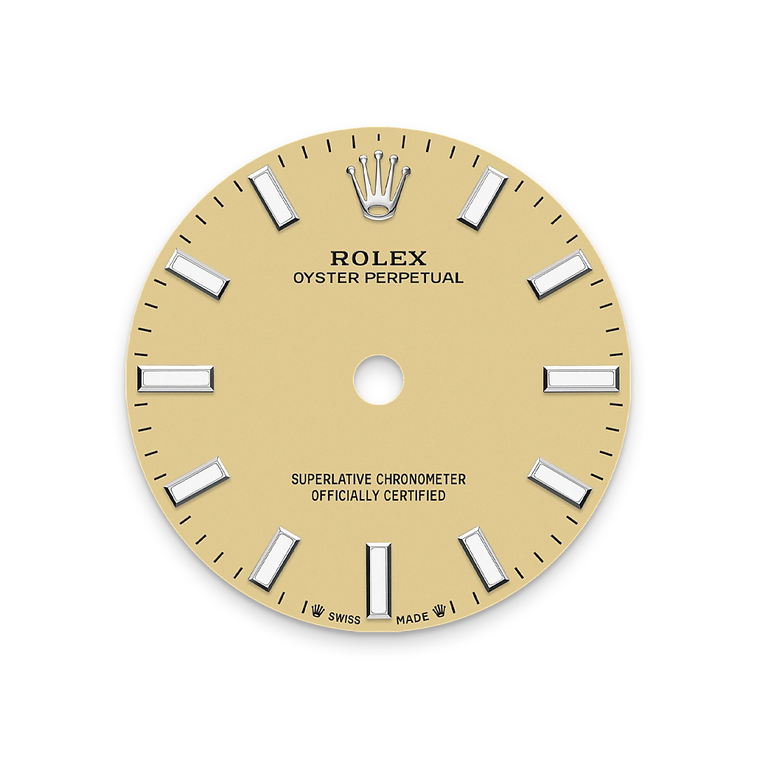 Rolex Oyster Perpetual 28 in Oystersteel with a Beige dial, domed bezel, and Oyster bracelet, m276200-0007 - Goldfinger Rolex Oyster Perpetual 28 in Oystersteel with a Beige dial, domed bezel, and Oyster bracelet, m276200-0007 - Goldfinger