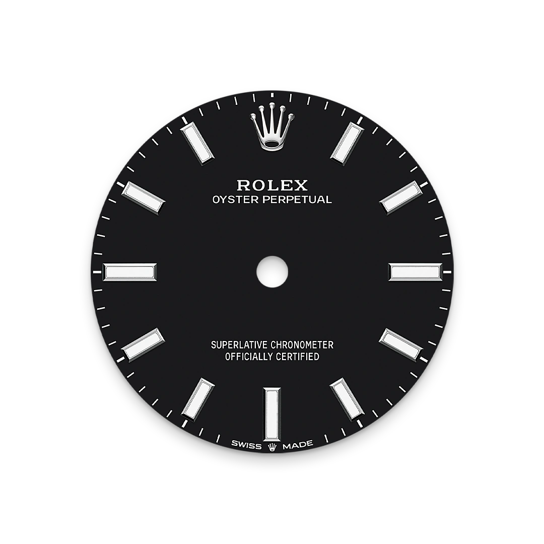 Rolex Oyster Perpetual 31  en acier Oystersteel, cadran Noir et bracelet Oyster – Goldfinger