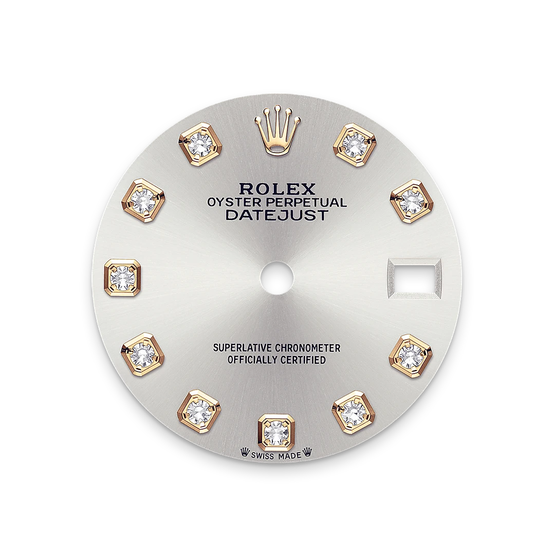 Rolex Lady-Datejust 28 in Oystersteel and yellow gold with a Silver set with diamonds dial, fluted bezel, and Jubilee bracelet, m279173-0007 - AH Riise Rolex Lady-Datejust 28 in Oystersteel and yellow gold with a Silver set with diamonds dial, fluted bezel, and Jubilee bracelet, m279173-0007 - AH Riise