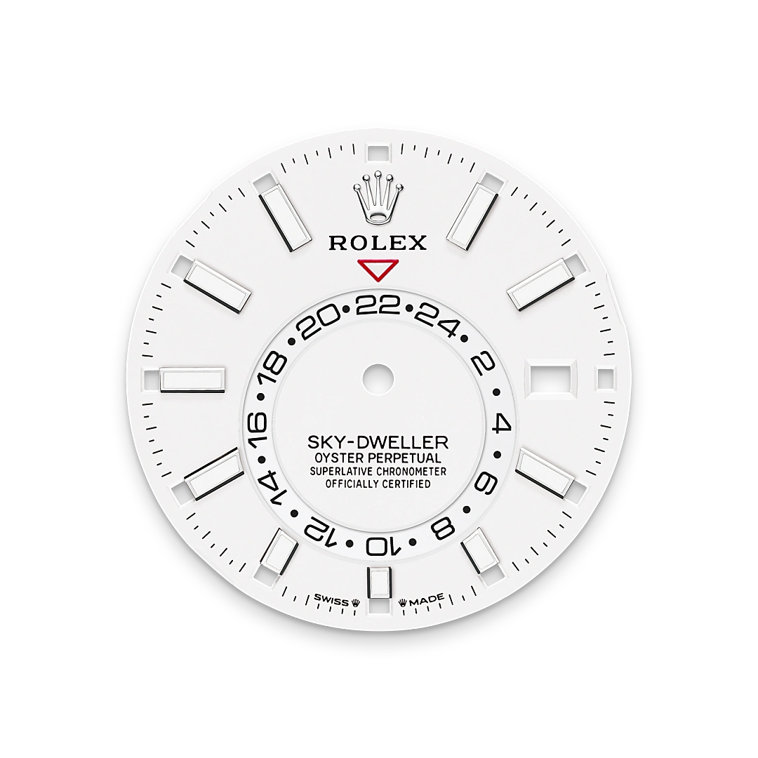 Rolex Sky-Dweller in Oystersteel and white gold with a Intense white dial, fluted bezel, and Jubilee bracelet, m336934-0003 - Goldfinger Rolex Sky-Dweller in Oystersteel and white gold with a Intense white dial, fluted bezel, and Jubilee bracelet, m336934-0003 - Goldfinger