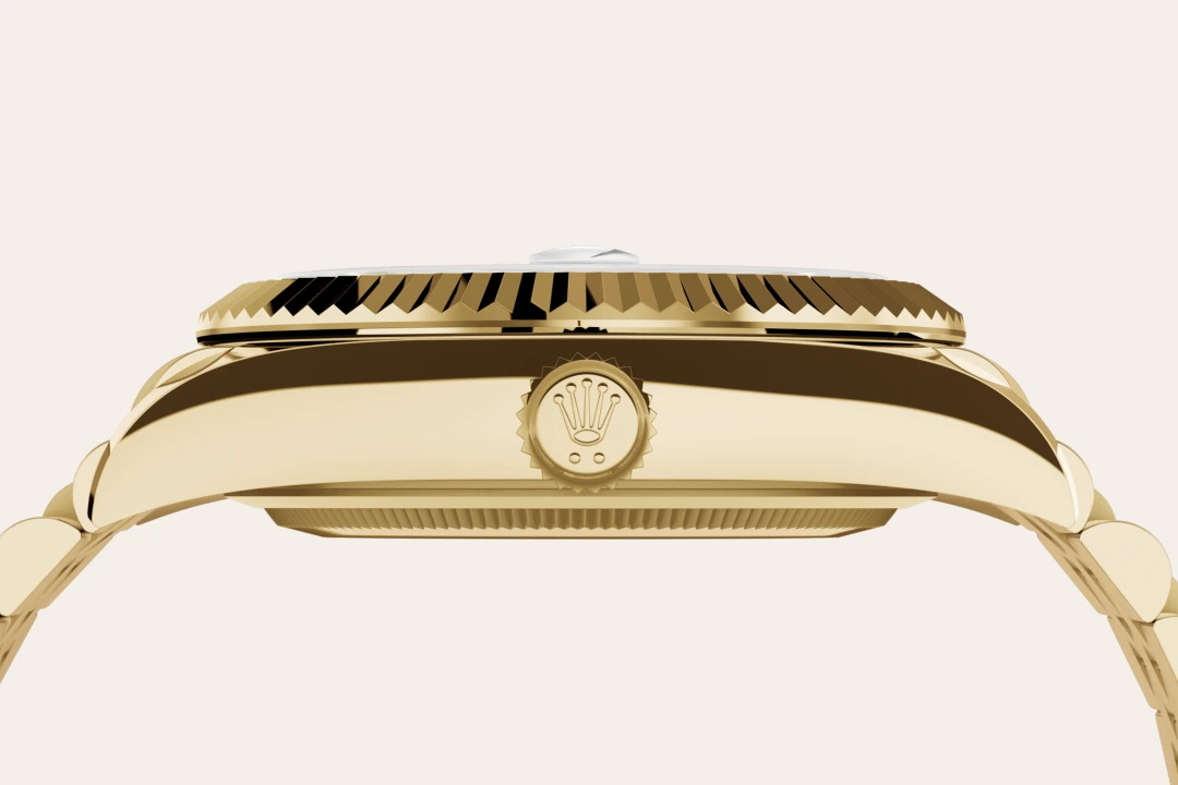 Rolex Sky-Dweller in yellow gold with a champagne-colour dial, fluted bezel, and Jubilee bracelet, m336938-0004 - Goldfinger Rolex Sky-Dweller in yellow gold with a champagne-colour dial, fluted bezel, and Jubilee bracelet, m336938-0004 - Goldfinger