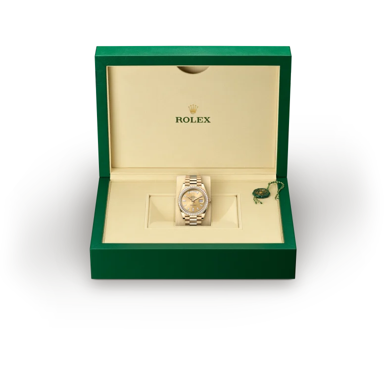 Rolex Day-Date in gold and diamonds, m228348rbr-0002 - Goldfinger
