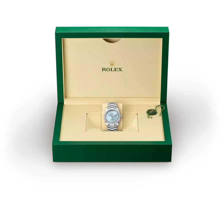 Rolex Day-Date in platinum and diamonds, m128396tbr-0003 - Goldfinger