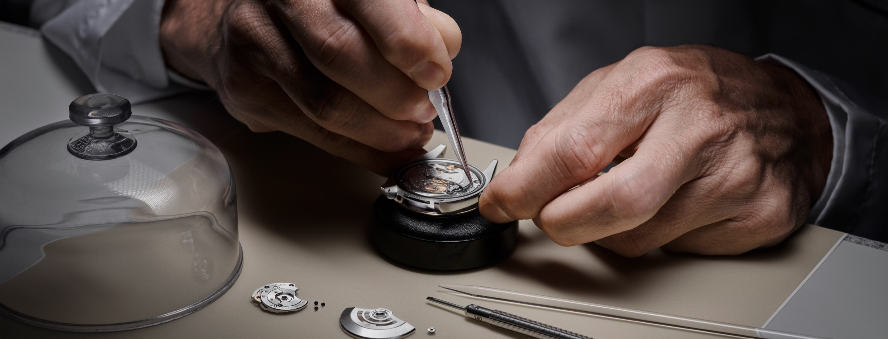 Rolex watch servicing procedure at Goldfinger