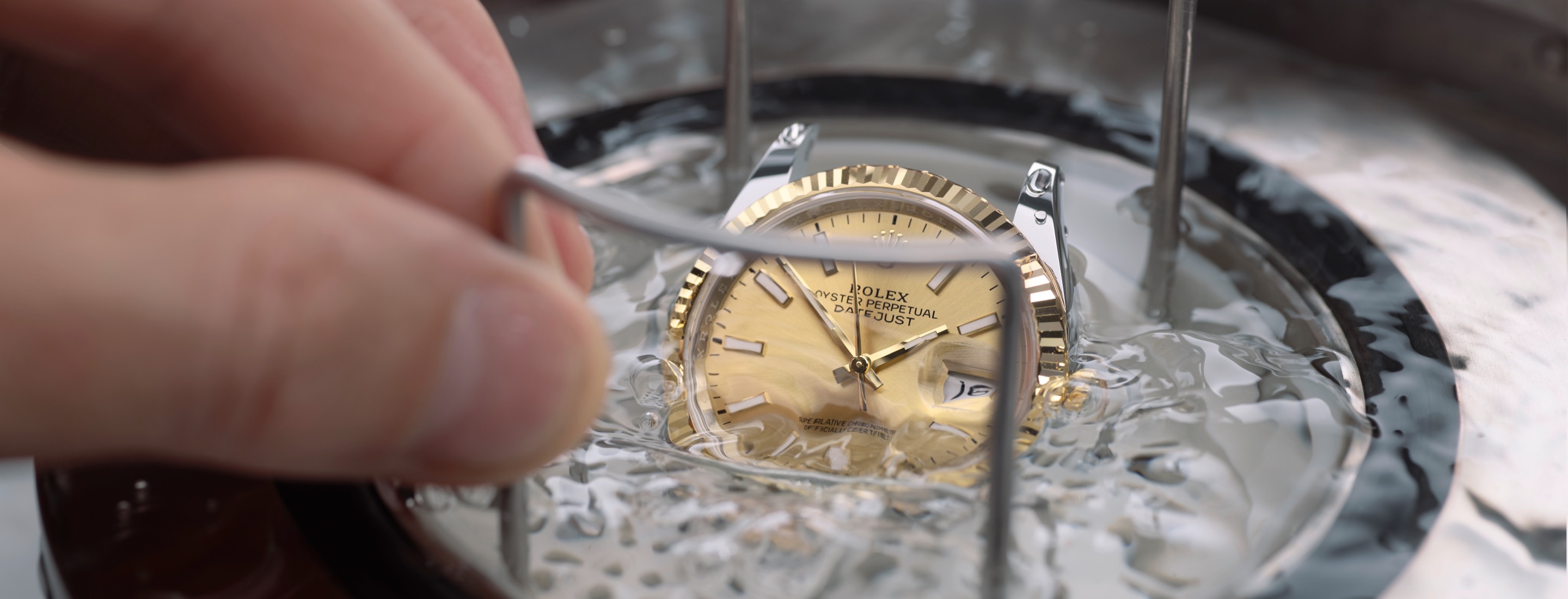 Rolex watch servicing procedure at Goldfinger