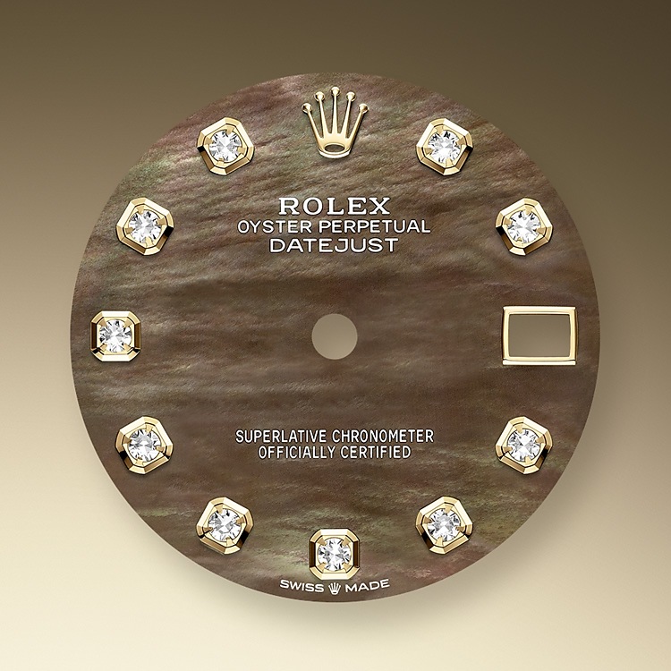 mother of pearl dial yellow gold