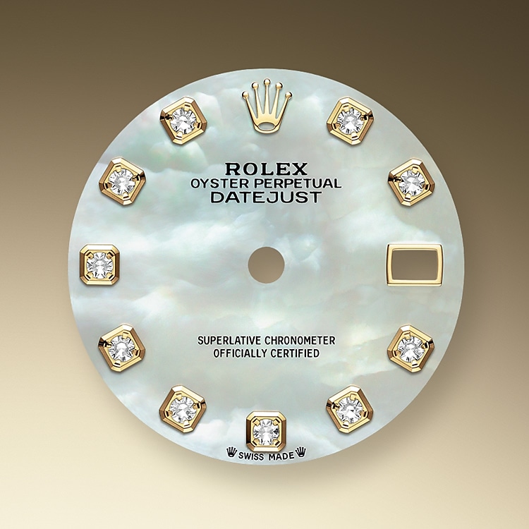 mother of pearl dial yellow gold and diamonds 